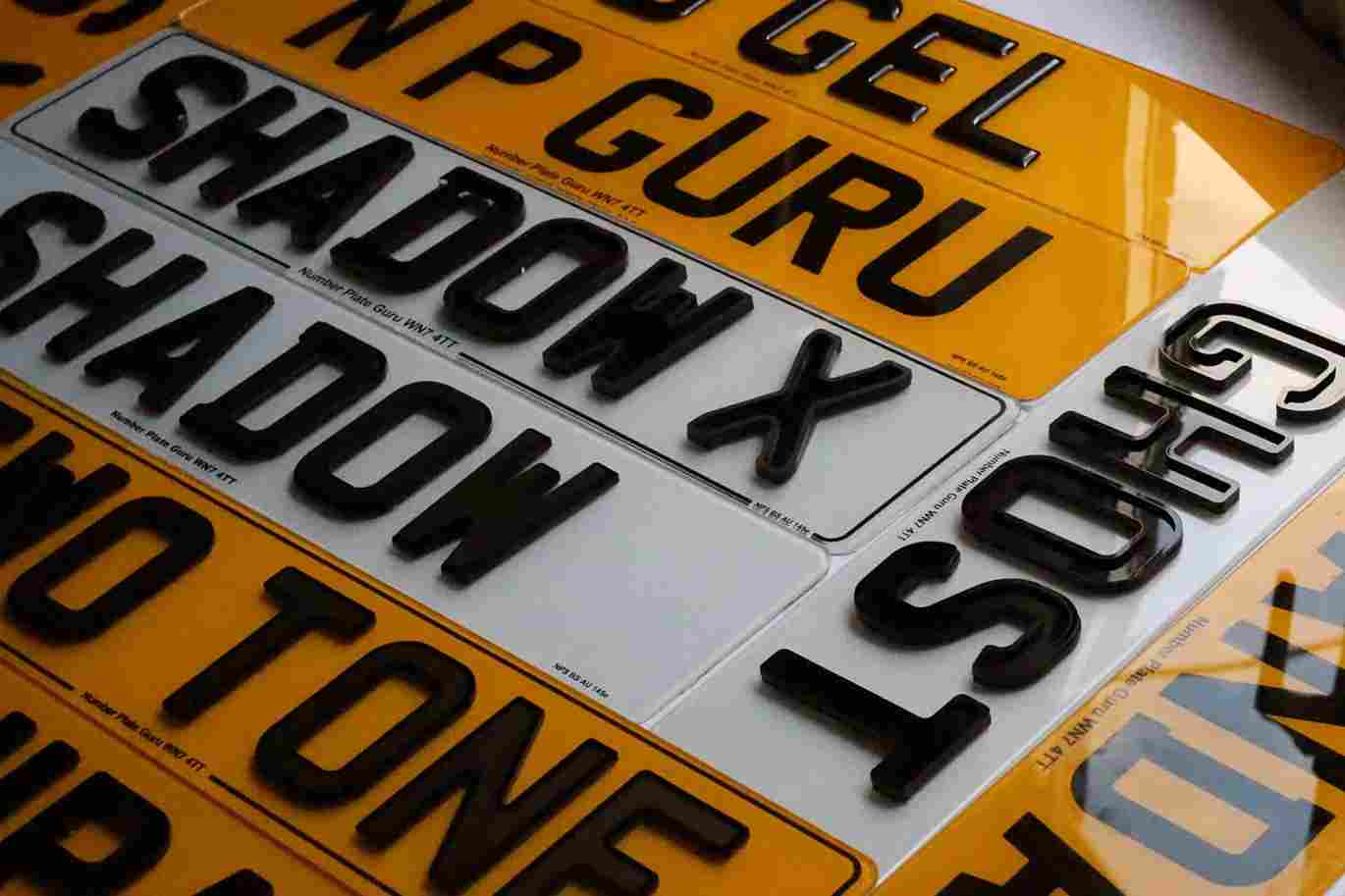 Personalised number plates