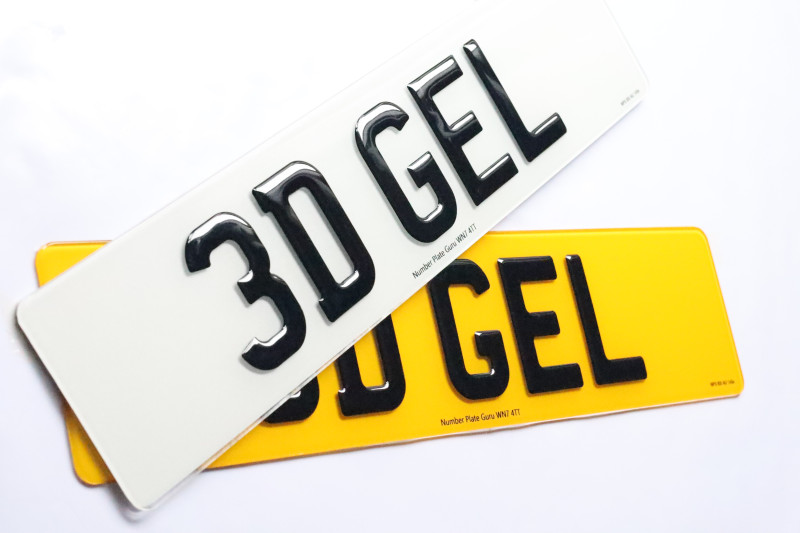 3D gel number plates maker in UK